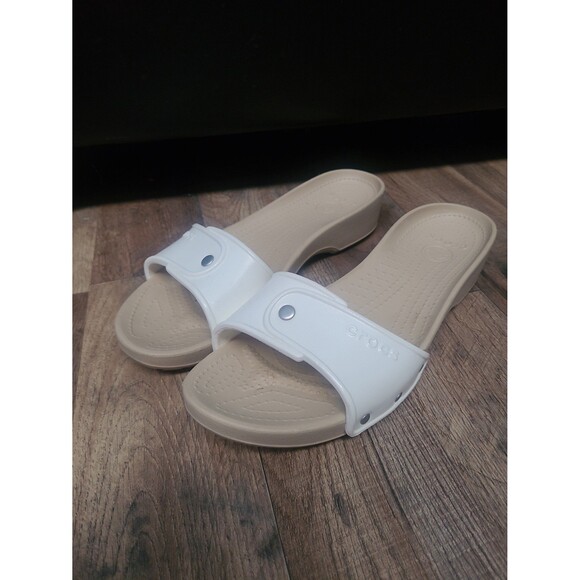 Crocs slides white women's size 11 - Picture 1 of 3